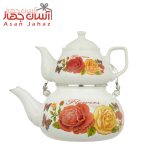 ست کتری و قوری لعابی گلدار راسا Rasa