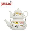 ست کتری و قوری لعابی گلدار راسا Rasa
