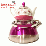 ست کتری قوری کف چدن سوت زن Flora رنگی