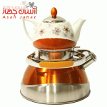 ست کتری قوری کف چدن سوت زن Flora رنگی نارنجی