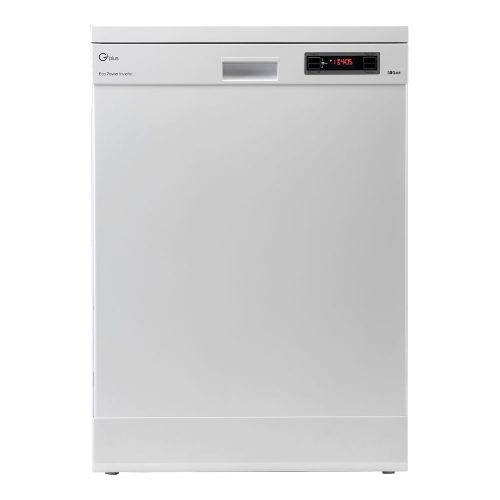 ماشین ظرفشویی جی پلاس مدل GDW-J441W، با ظرفیت 14 نفر و در رنگ های سفید و طوسی